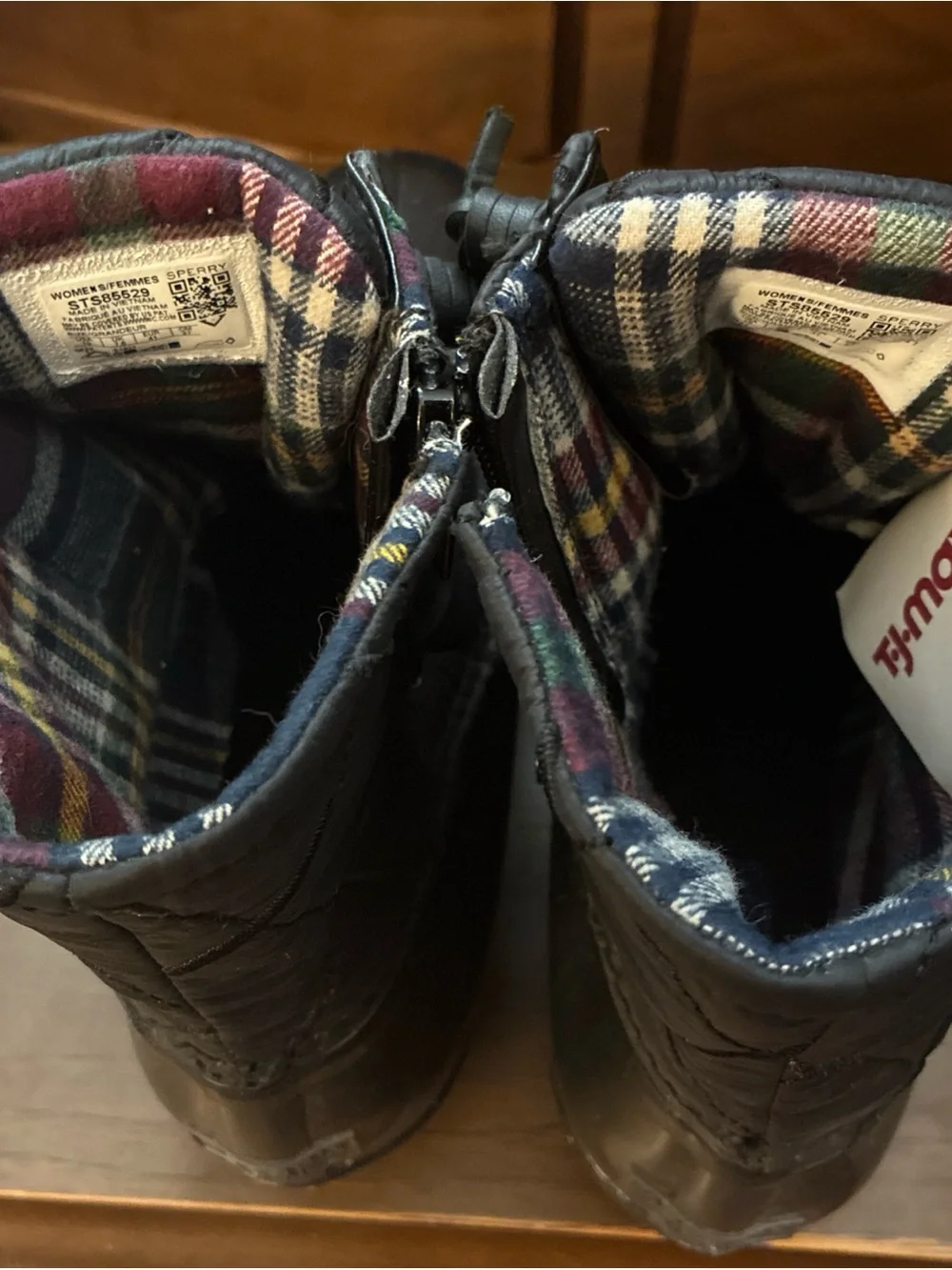 Sperry Women's Black Saltwater Nylon Quilted Rain Snow Duck Boots Size 10 -NEW